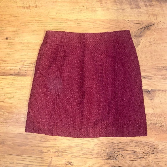 LOFT petites double zipper mini skirt tweed style high waist - Picture 2 of 3